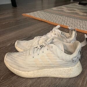 EUC Adidas Women's Athletic Shoes - Cream and White NMD